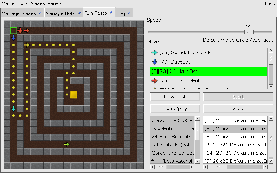 A screenshot of a right follower on a DFS maze.